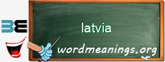 WordMeaning blackboard for latvia